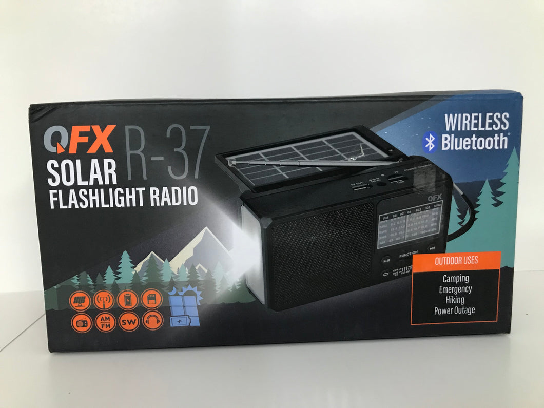 QFX R-37 Solar Flashlight Radio