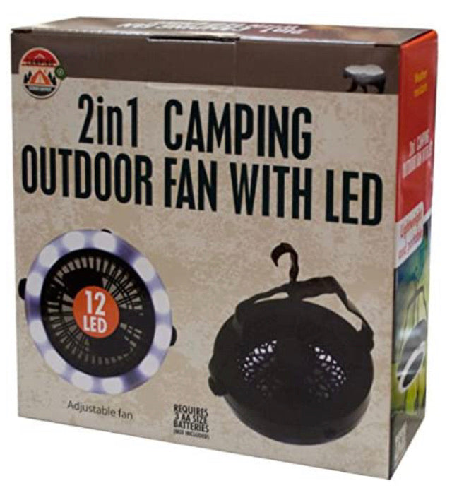 2 in 1 Camping Outdoor Fan With Led
