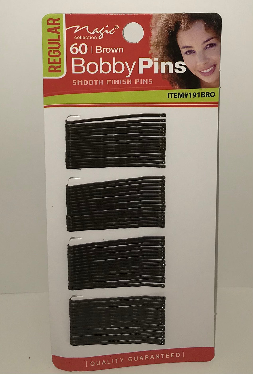 60 brown bobby-pins